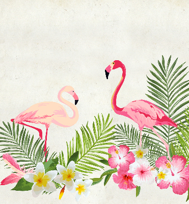 Roller blind for large window Flamingos by the leaves
