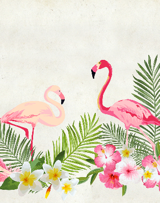 Roller blind for large window Flamingos by the leaves