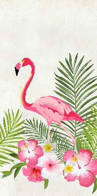 Roller blind for large window Flamingos by the leaves