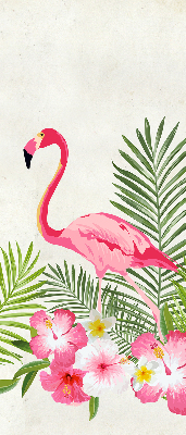 Roller blind for large window Flamingos by the leaves