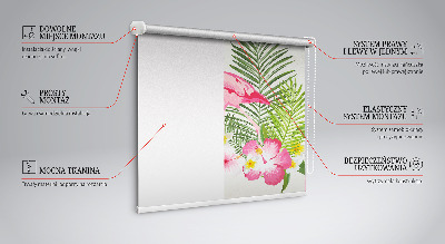 Roller blind for large window Flamingos by the leaves