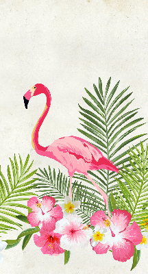 Roller blind for large window Flamingos by the leaves
