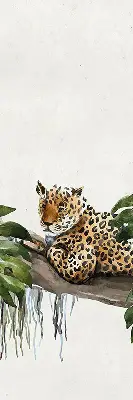Fabric roller blind cheetahs on a branch pattern