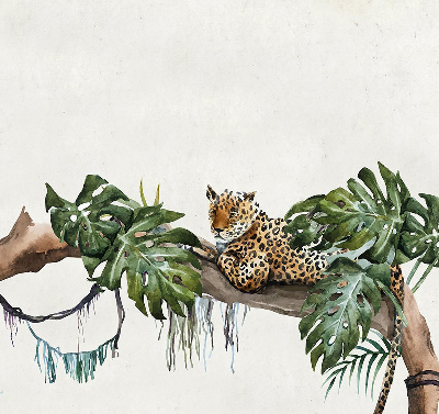 Fabric roller blind Cheetahs on a branch