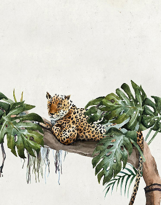 Fabric roller blind Cheetahs on a branch