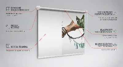 Fabric roller blind cheetahs on a branch pattern