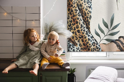 Fabric roller blind Cheetahs on a branch