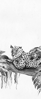 Modern roller blind Drawn cheetahs on a branch