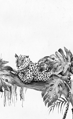 Modern roller blind Drawn cheetahs on a branch