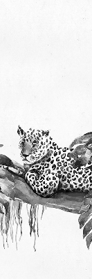 Modern roller blind Drawn cheetahs on a branch