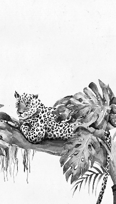 Modern roller blind Drawn cheetahs on a branch