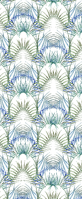 Roller blind for large window with a colorful leaves pattern