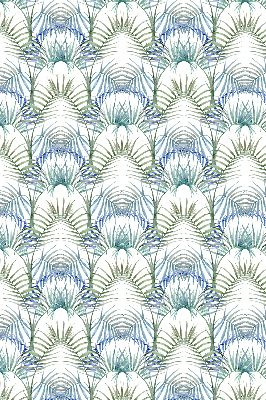 Roller blind for large window with a colorful leaves pattern