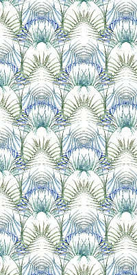 Roller blind for large window with a colorful leaves pattern
