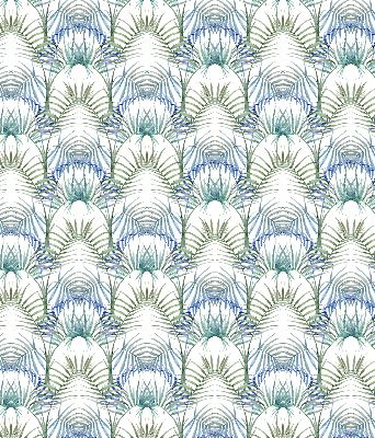 Roller blind for large window with a colorful leaves pattern