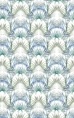 Roller blind for large window with a colorful leaves pattern