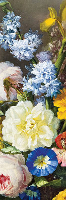 Fabric roller blind with a bouquet of flowers print