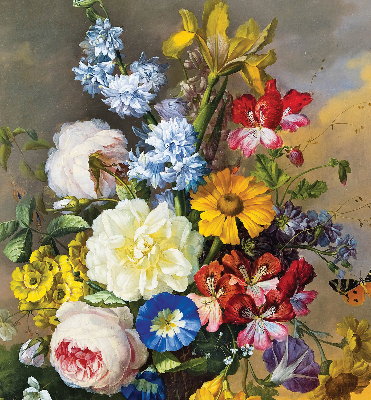 Fabric roller blind A bouquet of flowers