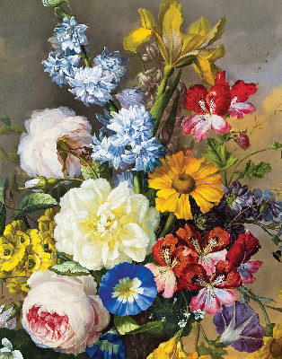 Fabric roller blind A bouquet of flowers