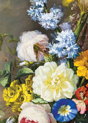 Fabric roller blind A bouquet of flowers