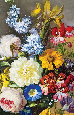 Fabric roller blind A bouquet of flowers