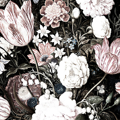 Modern roller blind A bouquet of flowers