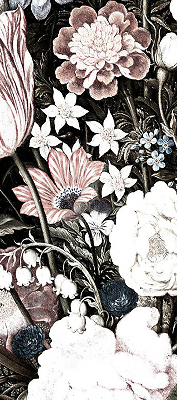 Modern roller blind A bouquet of flowers