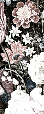 Modern roller blind A bouquet of flowers