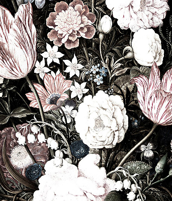Modern roller blind A bouquet of flowers