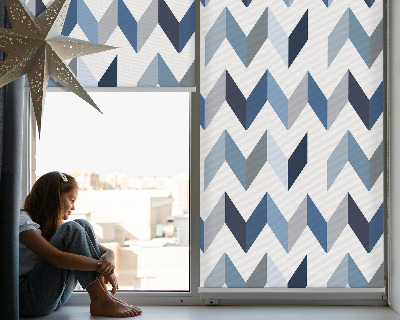Fabric roller blind Blue herringbone