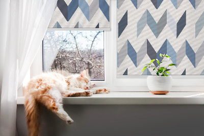 Fabric roller blind Blue herringbone