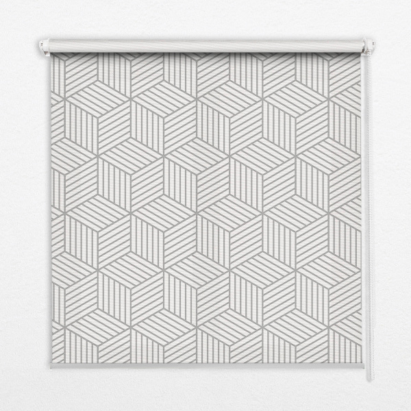 Roller blind for large window 3D cubes