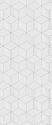 Roller blind for large window 3D cubes