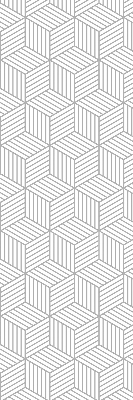 Roller blind for large windows with 3D cubes pattern