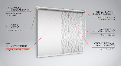 Roller blind for large window 3D cubes