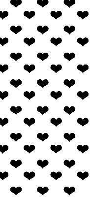 Fabric roller blind Black hearts