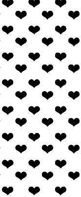 Fabric roller blind Black hearts
