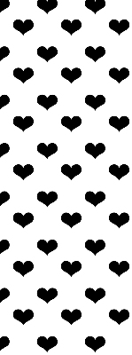 Fabric roller blind Black hearts
