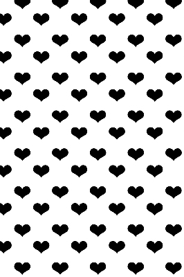 Fabric roller blind Black hearts