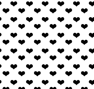 Fabric roller blind Black hearts