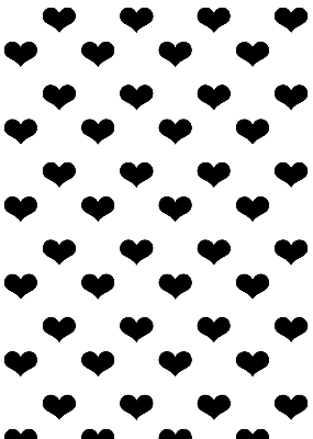 Fabric roller blind Black hearts
