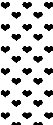 Fabric roller blind Black hearts
