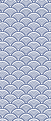 Fabric roller blind semicircle design