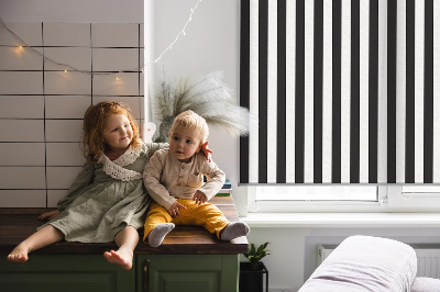 Modern roller blind Black and white stripes