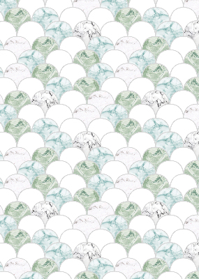 Fabric roller blind semicircle design