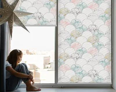 Modern roller blind colorful scales print