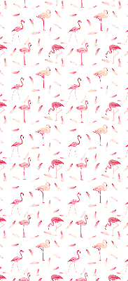 Fabric roller blind Flamingos and their feathers