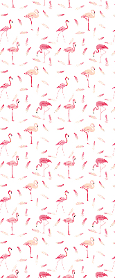 Fabric roller blind Flamingos and their feathers