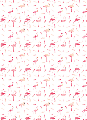 Fabric roller blind Flamingos and their feathers