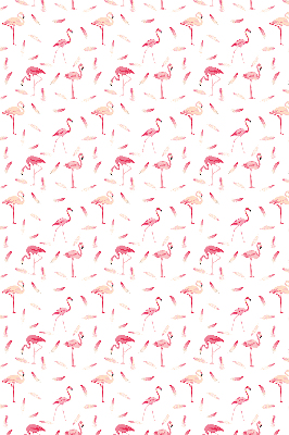 Fabric roller blind Flamingos and their feathers